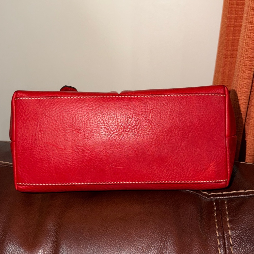 ‼️Dooney & Bourke Red Florentine Leather Small Lucy Hobo Shoulder Bag - Picture 7 of 14